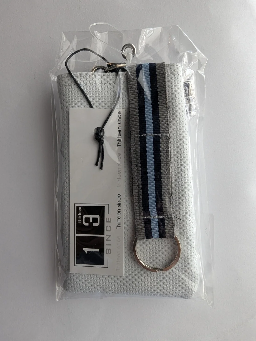 Thirteen Since Waterproof Tech Phone Pouch Bag Striped Strap Grey NWT